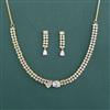 American Diamond Delicate Necklace With 2 Tone Plating Rhodium Plating