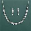American Diamond Delicate Necklace With 2 Tone Plating Rhodium Plating