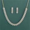 American Diamond Classic Necklace With 2 Tone Plating Rhodium Plating