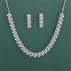 American Diamond Classic Necklace With 2 Tone Plating Rhodium Plating