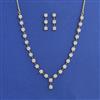 American Diamond Delicate Necklace With 2 Tone Plating Rhodium Plating
