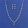 American Diamond Delicate Necklace With 2 Tone Plating Rhodium Plating