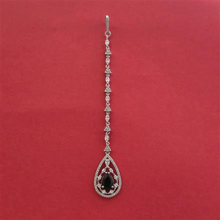 American Diamond Classic Tikka With Rhodium Plating