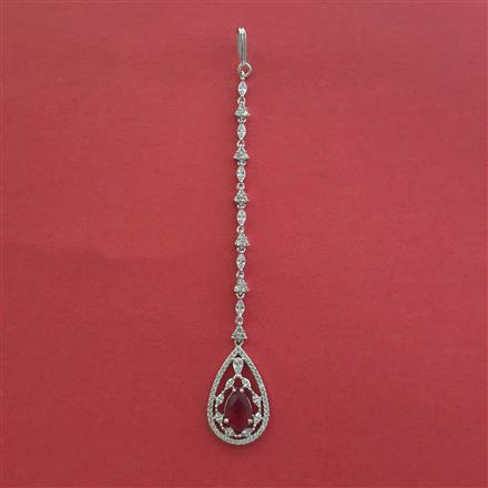 American Diamond Classic Tikka With Rhodium Plating