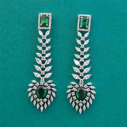American Diamond Classic Earring With Rhodium Plating