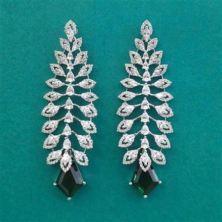 American Diamond Classic Earring With Rhodium Plating