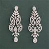American Diamond Classic Earring With 2 Tone Plating Rhodium Plating