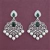 American Diamond Moti Earring With Rhodium Plating