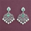 American Diamond Moti Earring With Rhodium Plating