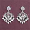 American Diamond Moti Earring With Rhodium Plating