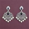 American Diamond Moti Earring With Rhodium Plating