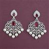 American Diamond Moti Earring With Rhodium Plating