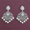 American Diamond Moti Earring With Rhodium Plating