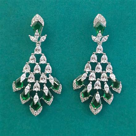 American Diamond Classic Earring With Rhodium Plating