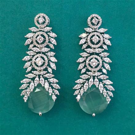 American Diamond Classic Earring With Rhodium Plating