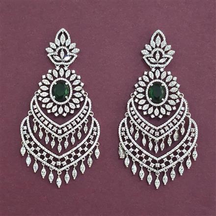 American Diamond Classic Earring With Rhodium Plating