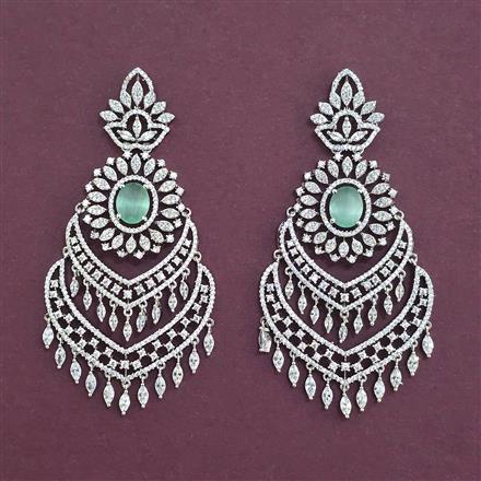 American Diamond Classic Earring With Rhodium Plating
