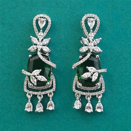 American Diamond Classic Earring With Rhodium Plating