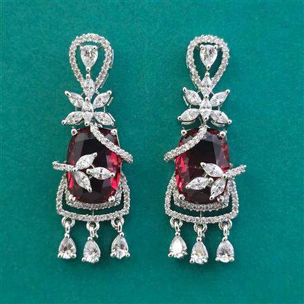 American Diamond Classic Earring With Rhodium Plating