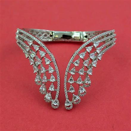 American Diamond Classic Kada With 2 Tone Plating Rhodium Plating