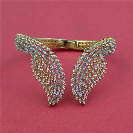 American Diamond Classic Kada With 2 Tone Plating Rhodium Plating