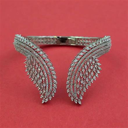 American Diamond Classic Kada With 2 Tone Plating Rhodium Plating