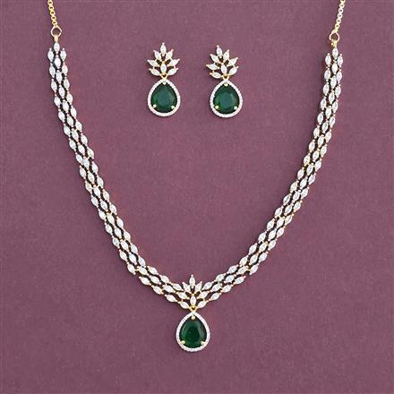 American Diamond Classic Necklace With 2 Tone Plating