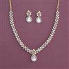 American Diamond Classic Necklace With 2 Tone Plating