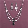American Diamond Classic Necklace With Rhodium Plating