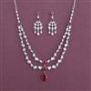 American Diamond Classic Necklace With Rhodium Plating