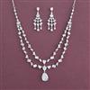 American Diamond Classic Necklace With Rhodium Plating