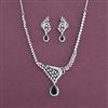 American Diamond Classic Necklace With Rhodium Plating