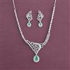 American Diamond Classic Necklace With Rhodium Plating