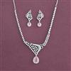 American Diamond Classic Necklace With Rhodium Plating