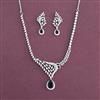 American Diamond Classic Necklace With Rhodium Plating