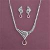American Diamond Classic Necklace With Rhodium Plating