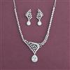 American Diamond Classic Necklace With Rhodium Plating