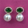 American Diamond Moti Earring With 2 Tone Plating