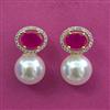 American Diamond Moti Earring With 2 Tone Plating