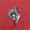American Diamond Adjustable Ring With 2 Tone Plating Rhodium Plating