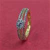 American Diamond Adjustable Ring With 2 Tone Plating Rhodium Plating