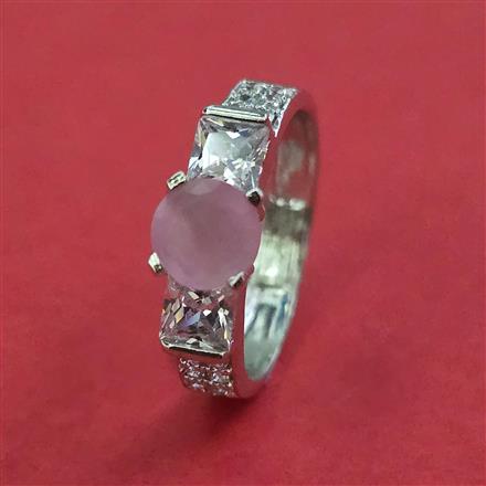 American Diamond Adjustable Ring With Rhodium Plating