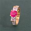 American Diamond Adjustable Ring With 2 Tone Plating
