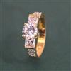American Diamond Adjustable Ring With 2 Tone Plating