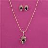 American Diamond Classic Pendant Set With 2 Tone Plating