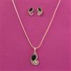 American Diamond Classic Pendant Set With 2 Tone Plating