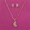 American Diamond Classic Pendant Set With 2 Tone Plating