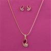 American Diamond Classic Pendant Set With 2 Tone Plating