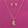 American Diamond Classic Pendant Set With 2 Tone Plating