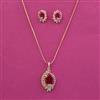 American Diamond Classic Pendant Set With 2 Tone Plating